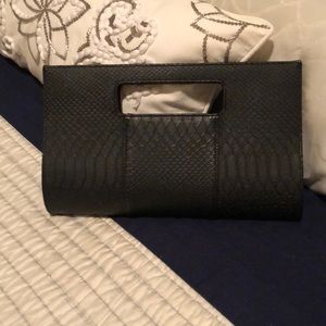 Black Faux Alligator Clutch